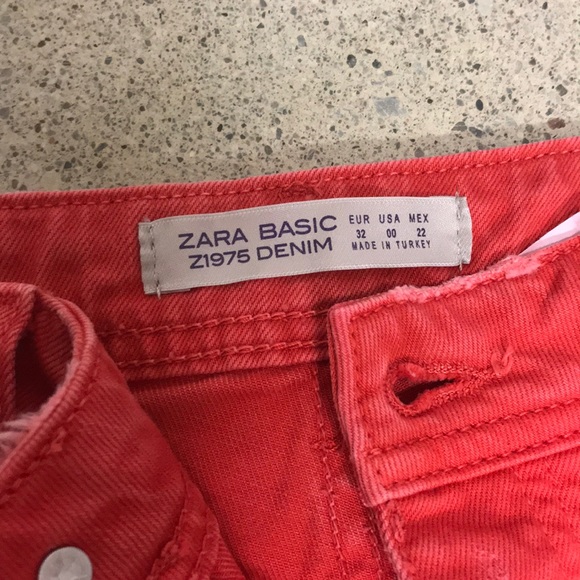 Red Zara skinny jeans size US 0 or Eur 32 - Picture 2 of 5